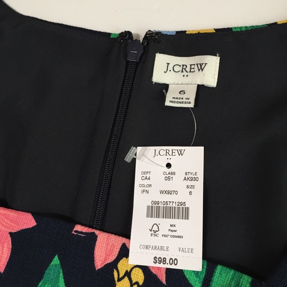 🆕 J. Crew Factory Floral Square-Neck Dress - Picture 8 of 9